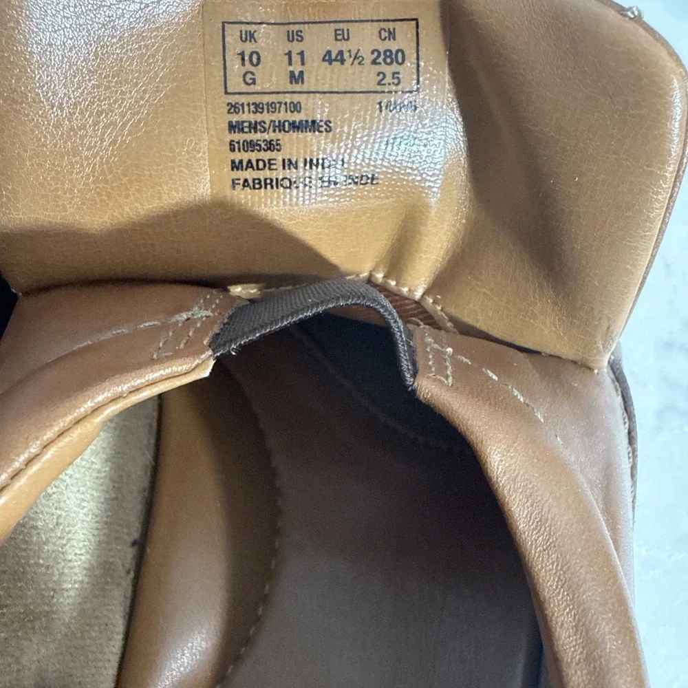 Clark's Ultimate Comfort Brown Leather Loafers Made In India Men's Shoes Size 11